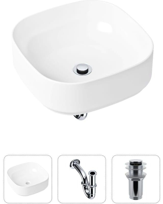 Раковина Lavinia Boho Bathroom Sink 21520217 накладная квадратная 40, санфарфор купить,NaN