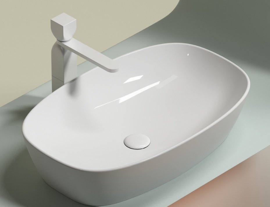 Раковина Ceramicanova CN6049 накладная овальная 60, санфарфор