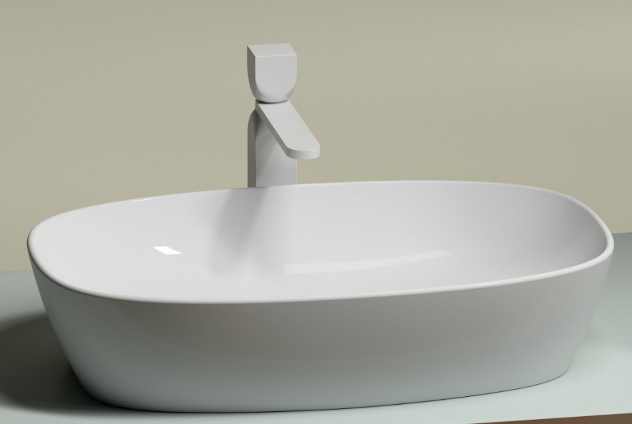 Раковина Ceramicanova CN6049 накладная овальная 60, санфарфор купить,221500