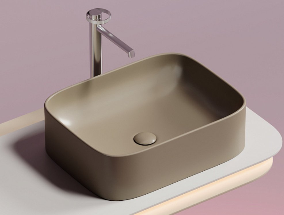 Раковина Ceramicanova CN6052MC накладная прямоугольная 50, санфарфор