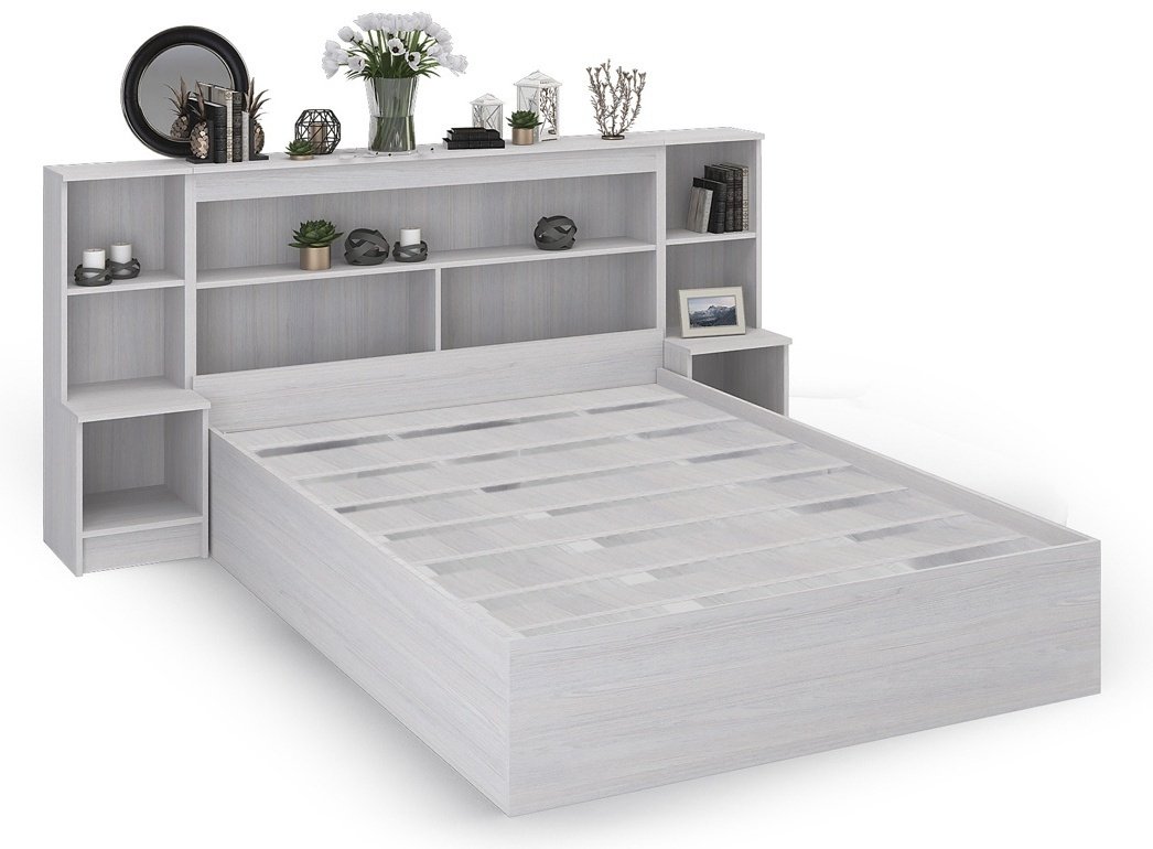 Кровать Doma Bassa 5151651 160x200см с матрасом бело-серая купить,NaN