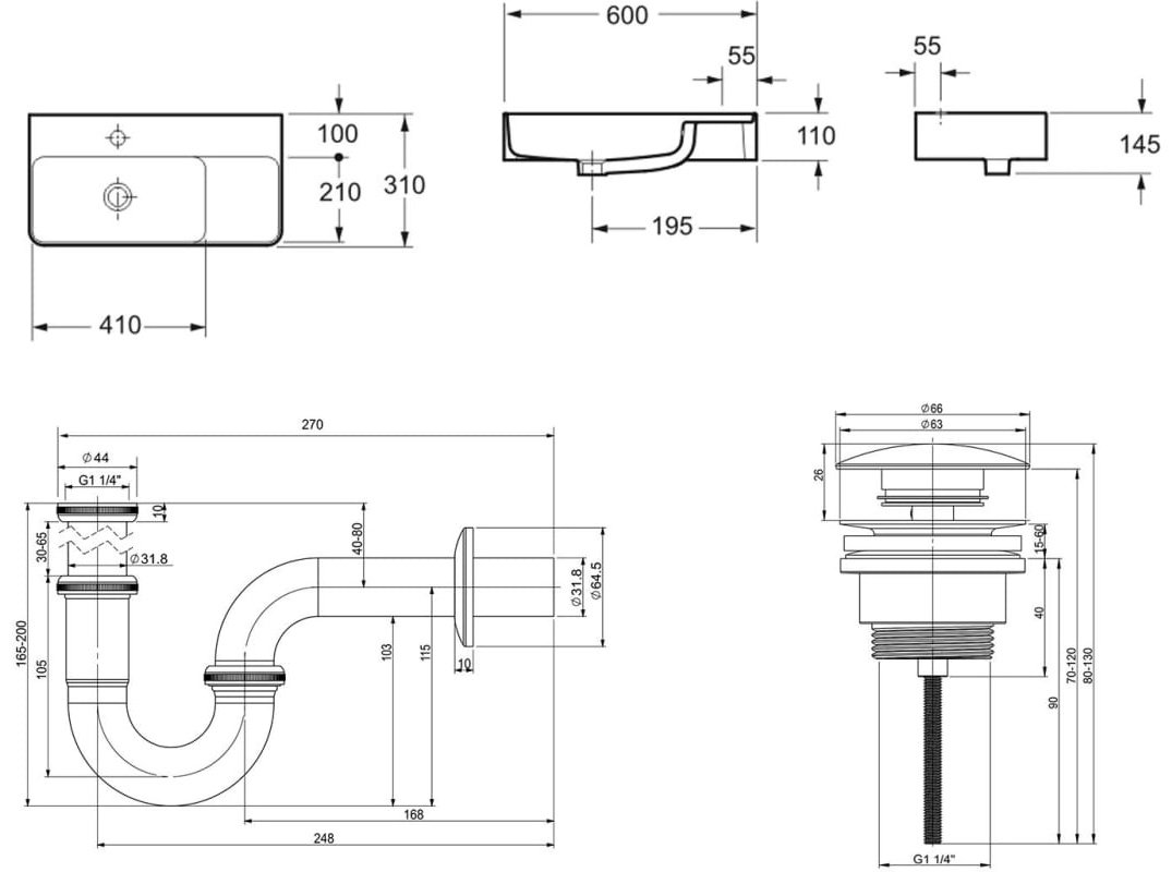 Раковина Lavinia Boho Bathroom Sink 21520489 накладная прямоугольная 31, санфарфор купить,NaN
