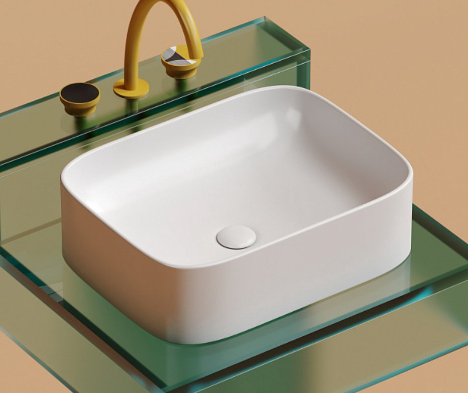 Раковина Ceramicanova CN6052MW накладная прямоугольная 50, санфарфор купить,295700