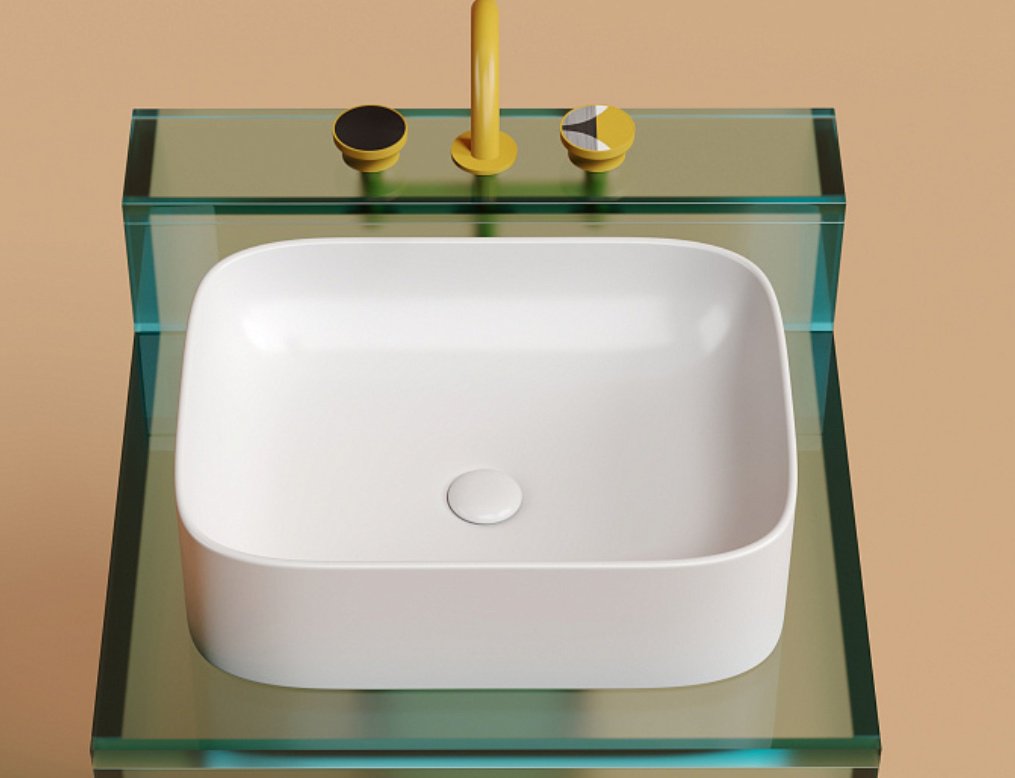 Раковина Ceramicanova CN6052MW накладная прямоугольная 50, санфарфор