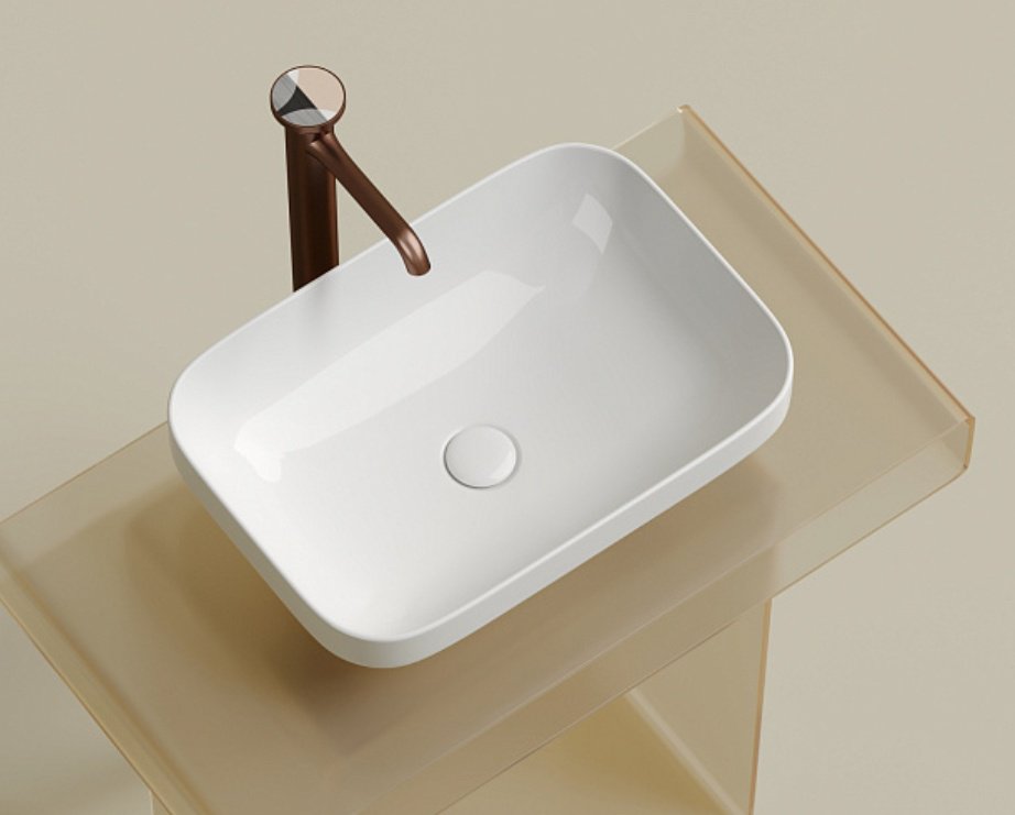 Раковина Ceramicanova CN6055 накладная прямоугольная 50, санфарфор