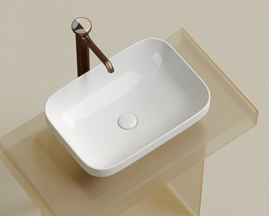 Раковина Ceramicanova CN6055 накладная прямоугольная 50, санфарфор купить,95000