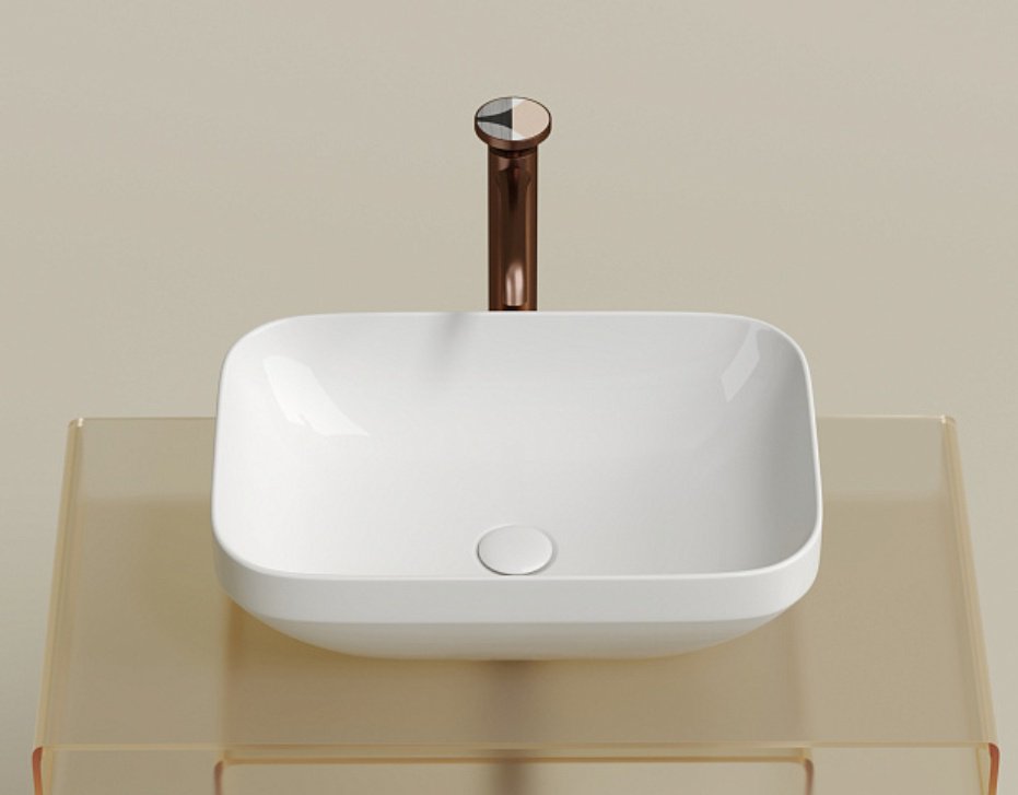 Раковина Ceramicanova CN6055 накладная прямоугольная 50, санфарфор