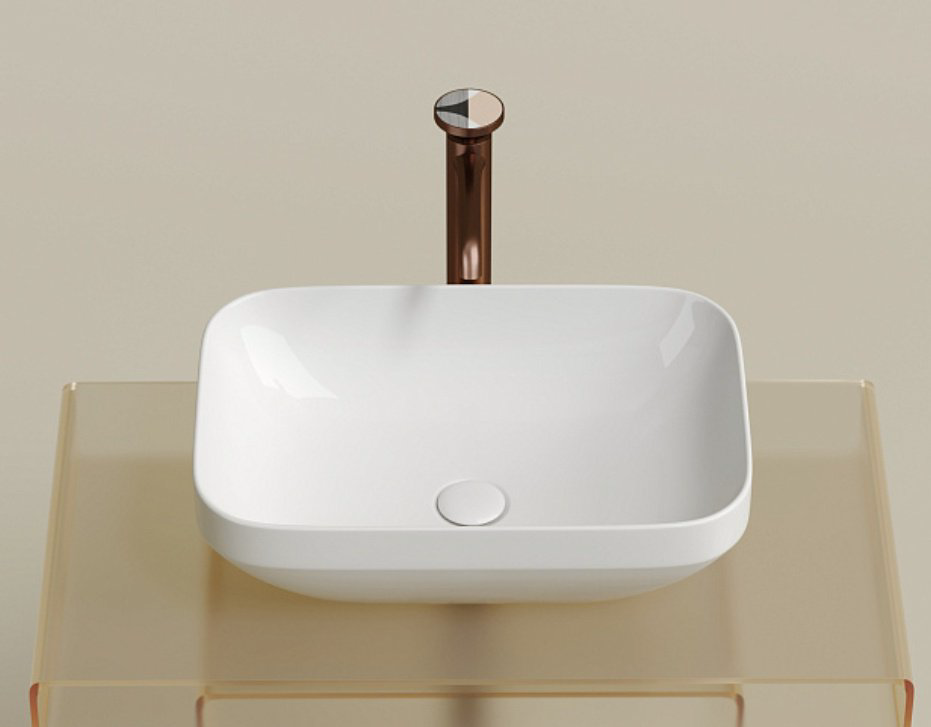 Раковина Ceramicanova CN6055 накладная прямоугольная 50, санфарфор купить,95000