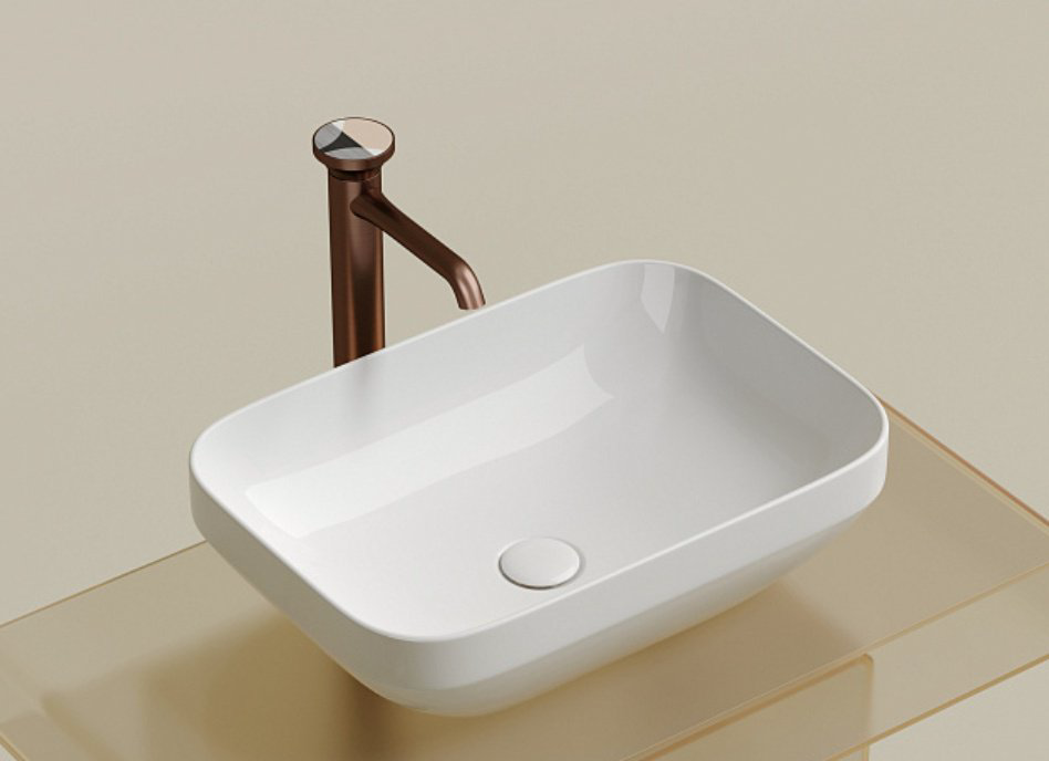 Раковина Ceramicanova CN6055 накладная прямоугольная 50, санфарфор купить,95000
