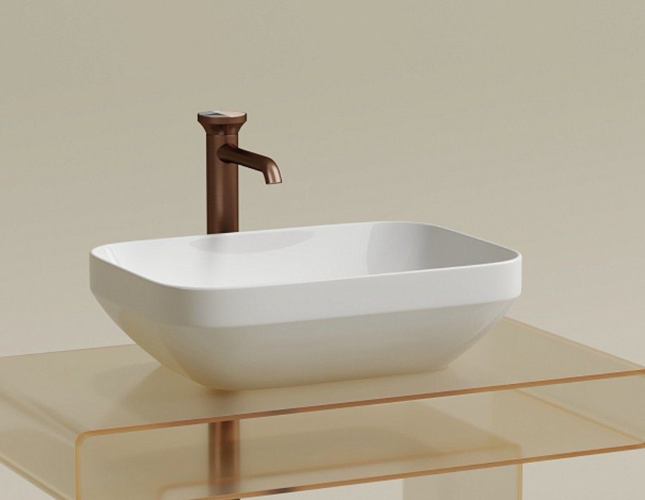 Раковина Ceramicanova CN6055 накладная прямоугольная 50, санфарфор