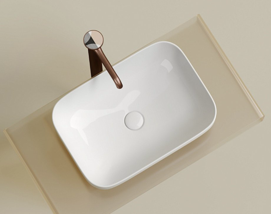 Раковина Ceramicanova CN6055 накладная прямоугольная 50, санфарфор купить,95000