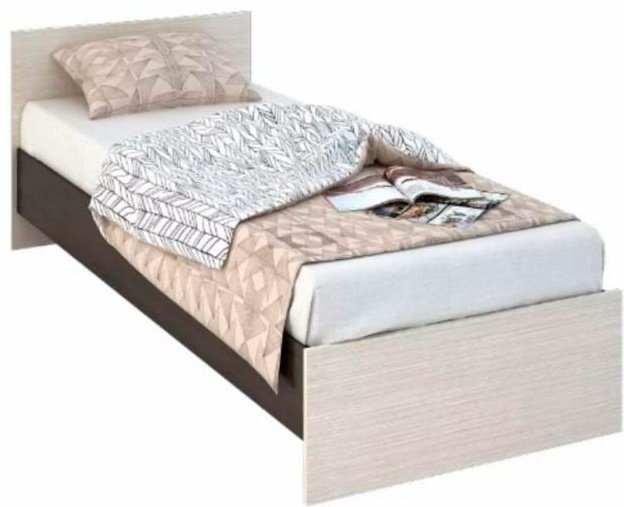 Кровать Doma Bassa 90x200см с матрасом бежево-коричневая купить,NaN