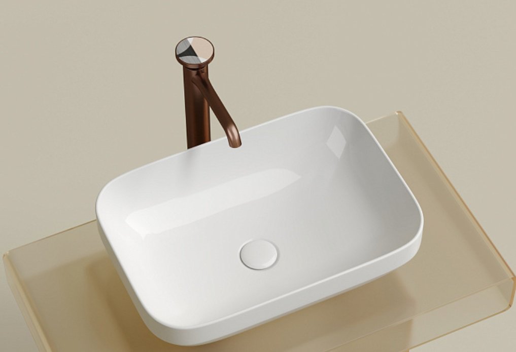 Раковина Ceramicanova CN6055 накладная прямоугольная 50, санфарфор