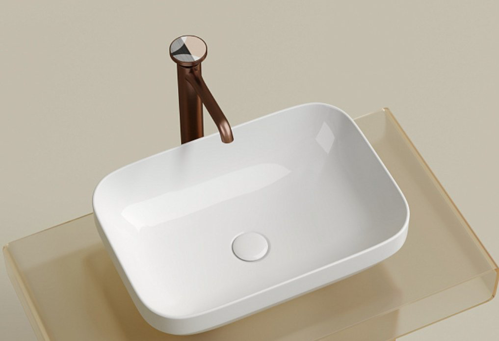 Раковина Ceramicanova CN6055 накладная прямоугольная 50, санфарфор купить,95000