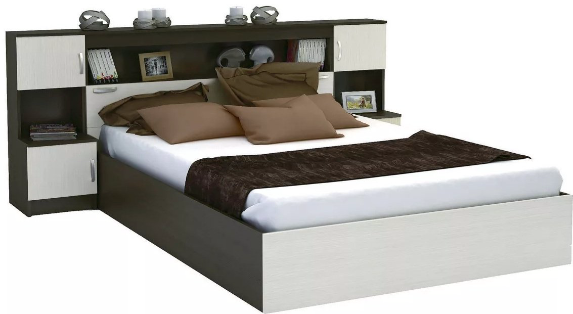 Кровать Doma Bassa 511651 160x200см бежево-коричневая купить,NaN