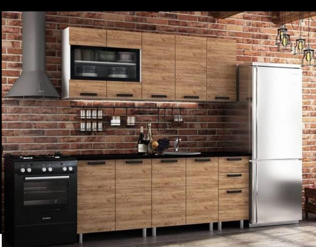 Кухонный гарнитур DOMA KR-200, 200x200х60 см, ЛДСП, коричневый купить,NaN