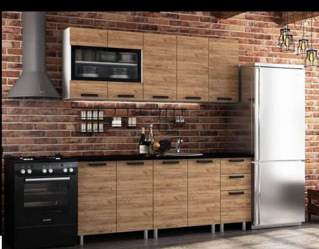 Кухонный гарнитур DOMA KR-200, 200x200х60 см, ЛДСП, коричневый купить,NaN
