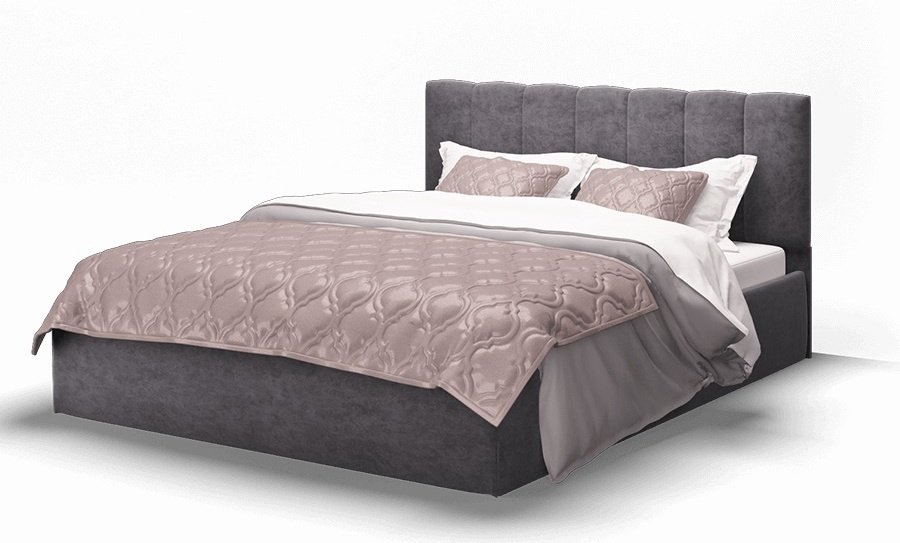 Кровать Doma EL-160 160x200см с матрасом серая купить,NaN