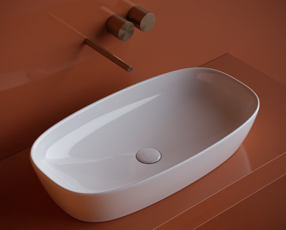 Раковина Ceramicanova CN5040 накладная овальная 70, санфарфор купить,190600