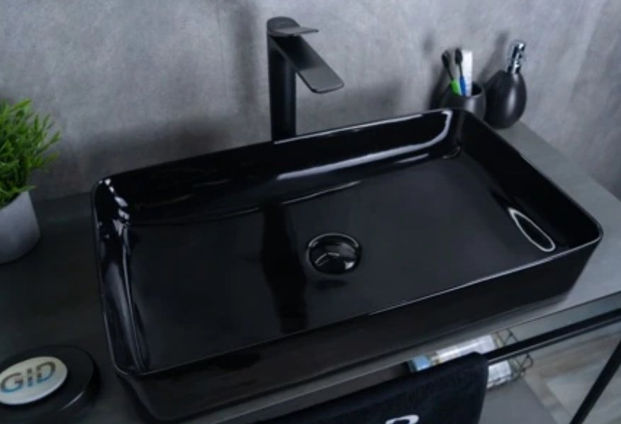 Раковина GID-ceramic BL9396 накладная прямоугольная 60, керамика