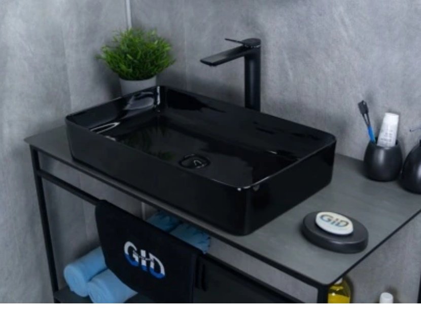 Раковина GID-ceramic BL9396 накладная прямоугольная 60, керамика