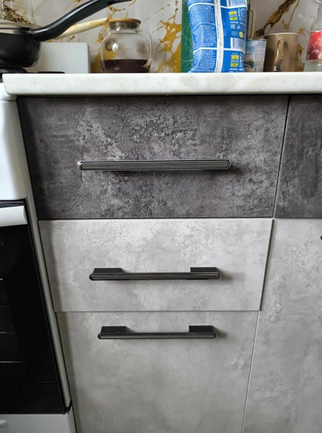 Кухонный гарнитур DOMA , 180x218х60 см, ЛДСП, темно-серый