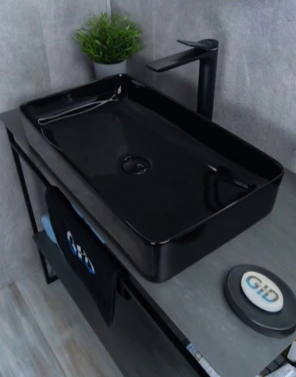 Раковина GID-ceramic BL9396 накладная прямоугольная 60, керамика