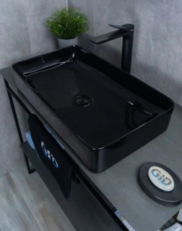 Раковина GID-ceramic BL9396 накладная прямоугольная 60, керамика купить,56317