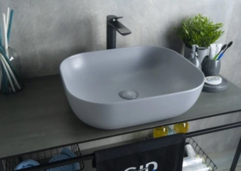 Раковина GID-ceramic Gm1302 накладная прямоугольная 50, керамика