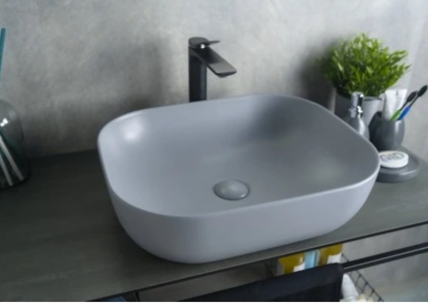 Раковина GID-ceramic Gm1302 накладная прямоугольная 50, керамика
