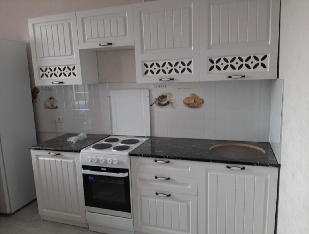 Кухонный гарнитур DOMA , 300x214х60 см, МДФ, белый, бежевый