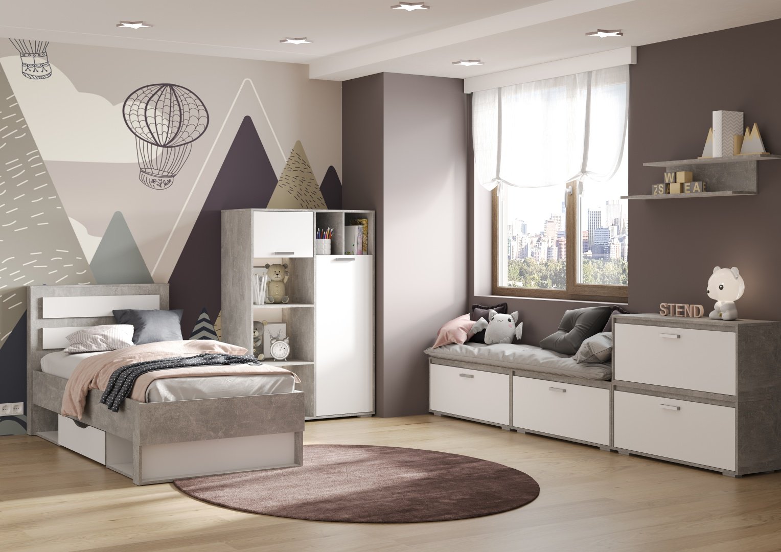 Кровать Doma Denveri-S 5606505 90x200см с матрасом серо-белая купить,NaN