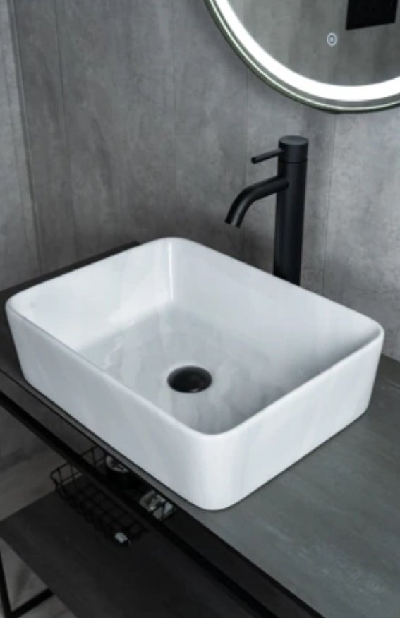 Раковина GID-ceramic Mnc600 накладная прямоугольная 48, керамика
