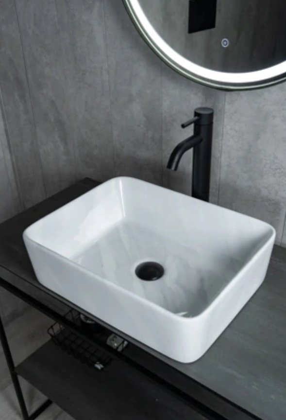 Раковина GID-ceramic Mnc600 накладная прямоугольная 48, керамика