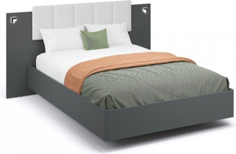 Кровать Imperial Мишель 140x200см серо-белая купить,NaN