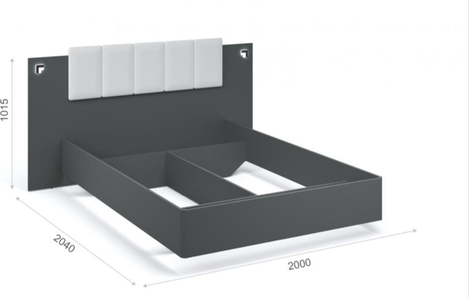 Кровать Imperial Мишель 140x200см серо-белая купить,NaN