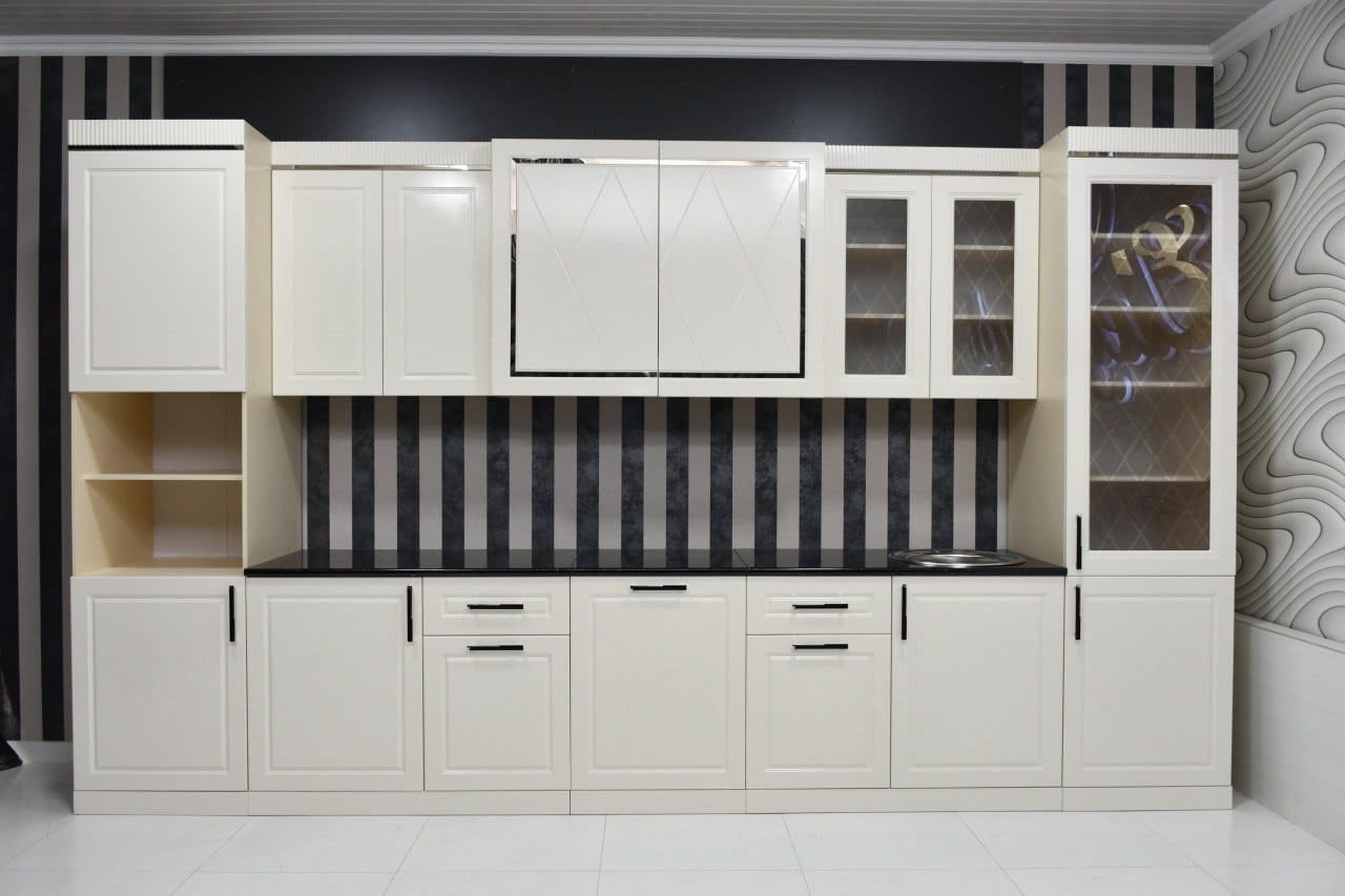 Кухонный гарнитур DOMA , 400x236х60 см, ЛДСП, белый, бежевый