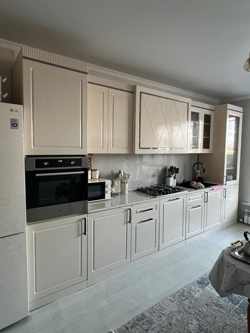 Кухонный гарнитур DOMA , 400x236х60 см, ЛДСП, белый, бежевый