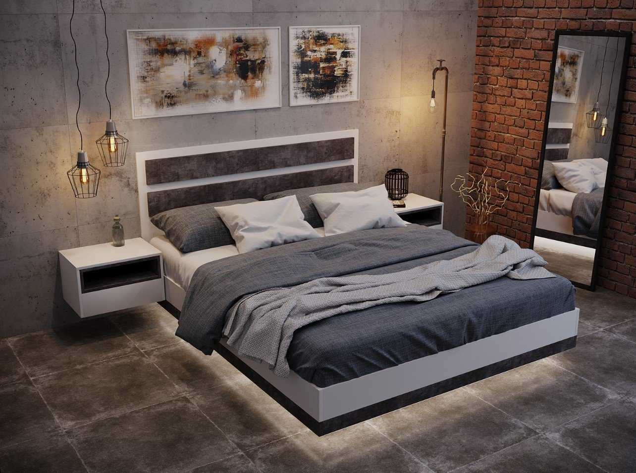 Кровать Ереке Мебель Lotos HM 140x200см серая купить,NaN