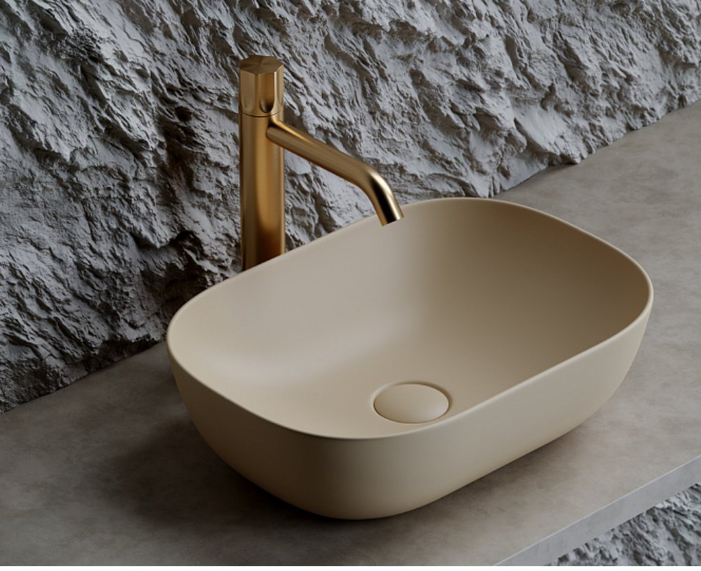 Раковина Ceramicanova CN6009MC накладная прямоугольная 46, санфарфор купить,NaN