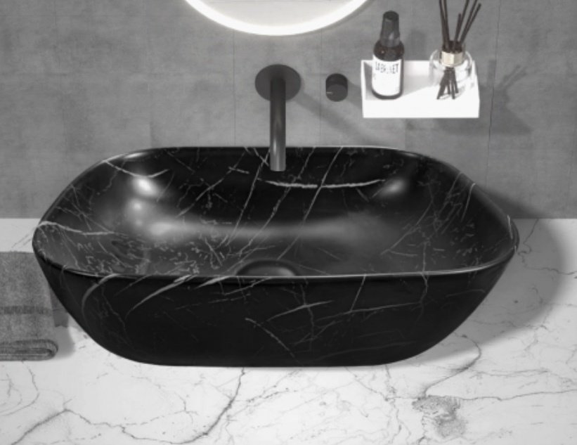 Раковина Cerutti SPA CR8215MMB накладная прямоугольная 45, санфарфор