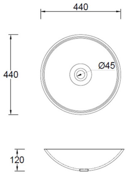 Раковина Comforty CF21207 накладная круглая 44, стекло