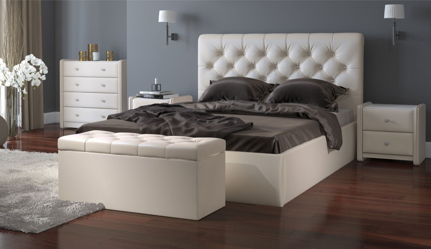 Кровать Imperial Беатриче С Teos Milk 160x200см бежевая купить,NaN