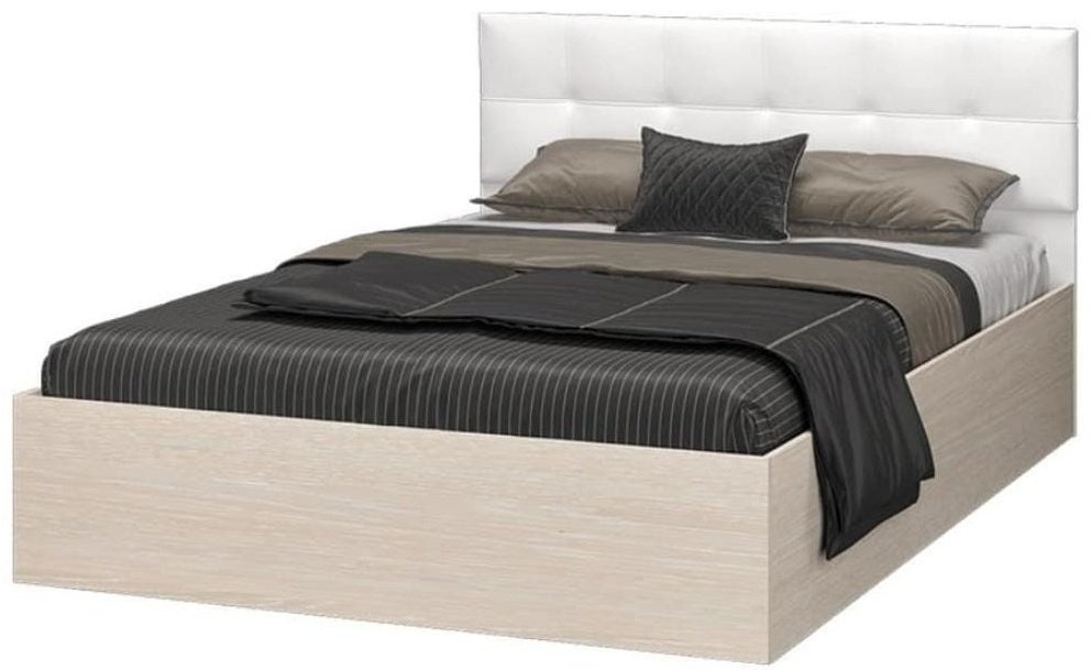 Кровать Doma SE-160х200 Vega White 160x200см с матрасом белый/светло-коричневый купить,NaN