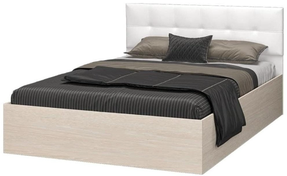 Кровать Doma SE-160х200 Vega White 160x200см с матрасом белый/светло-коричневый купить,NaN