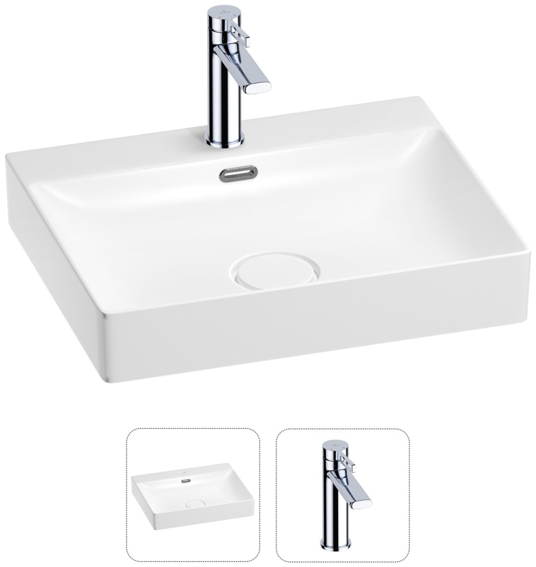 Раковина Wellsee 201000961 DeSire 151501000, 182401000 накладная прямоугольная 45, керамика купить,NaN