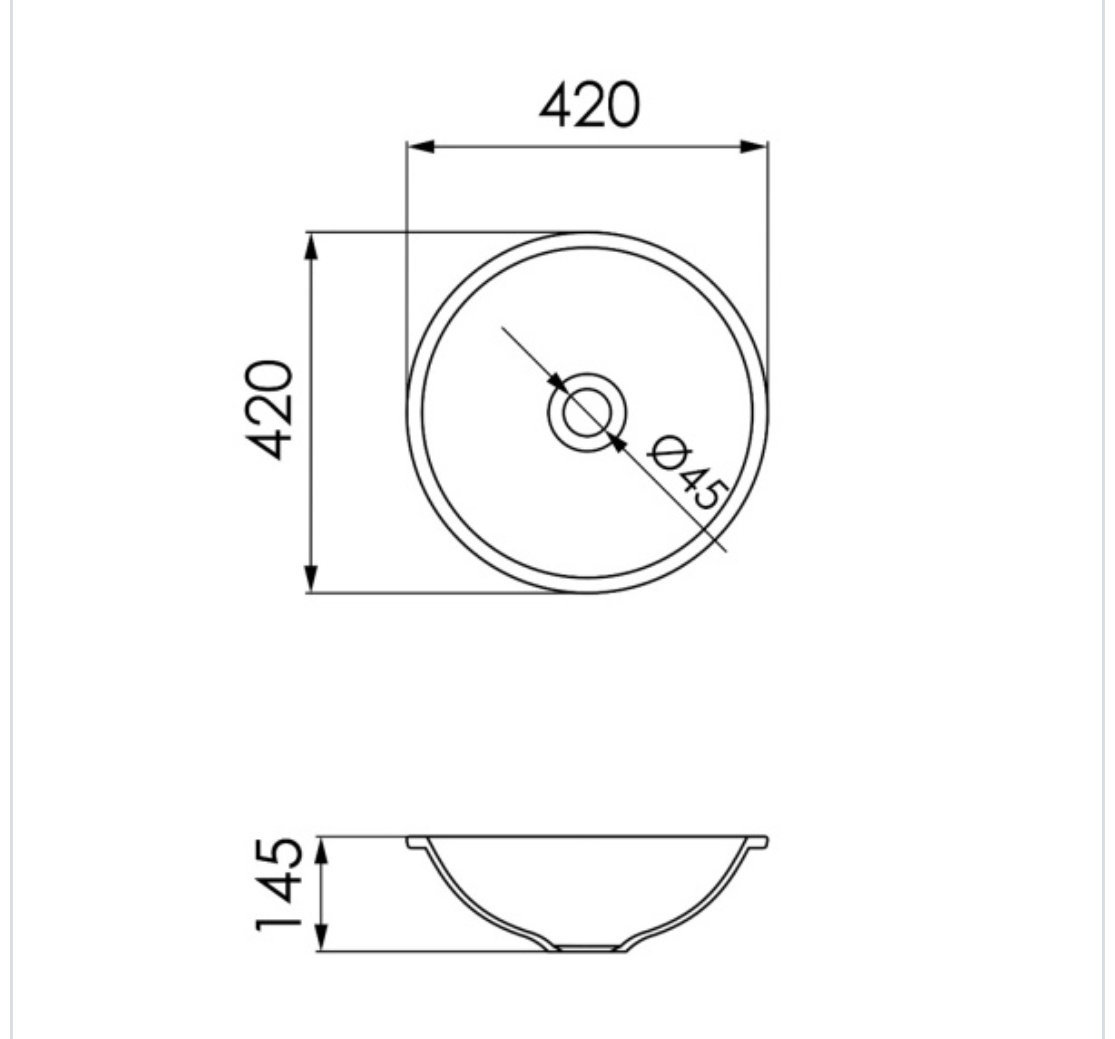 Раковина Comforty CF26016 накладная круглая 42, стекло купить,141389