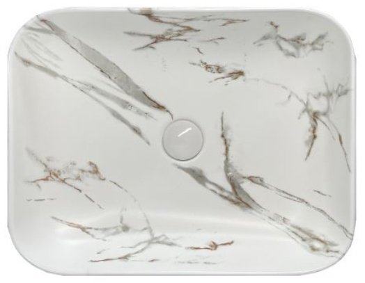 Раковина Comforty N78109MWY-2 накладная прямоугольная 50, санфарфор
