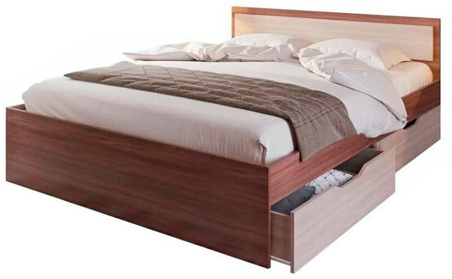 Кровать Doma Гармония 140x200см коричневый/светло-коричневый купить,NaN