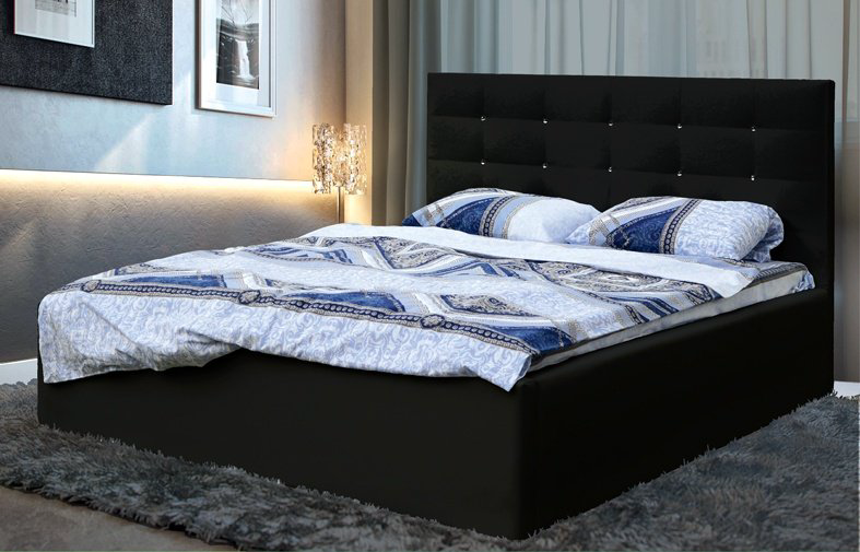 Кровать Doma Victoria 160x200см с матрасом черная купить,NaN